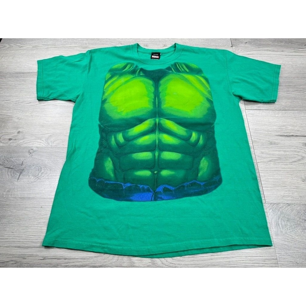 Vintage Hulk Shirt Mens L Green Marvel Mad Engine Comics Movie Cosplay Y2K